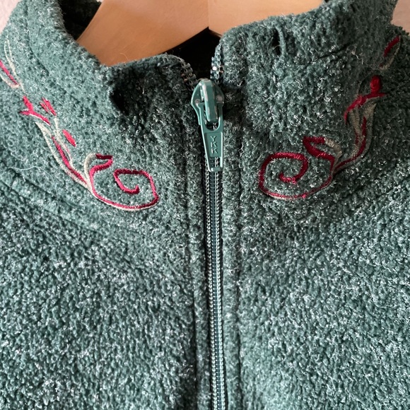Vintage Victoria’s Secret Country Green Fleece Quarter Zip Pullover Size Medium - Picture 5 of 11